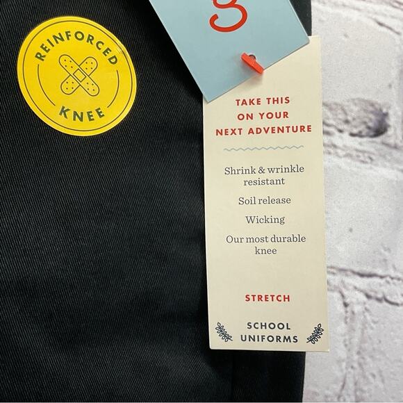 Cat & Jack Uniform Pants Boys Size 8 Black School Straight Adjustable Waist NWT - Picture 4 of 9